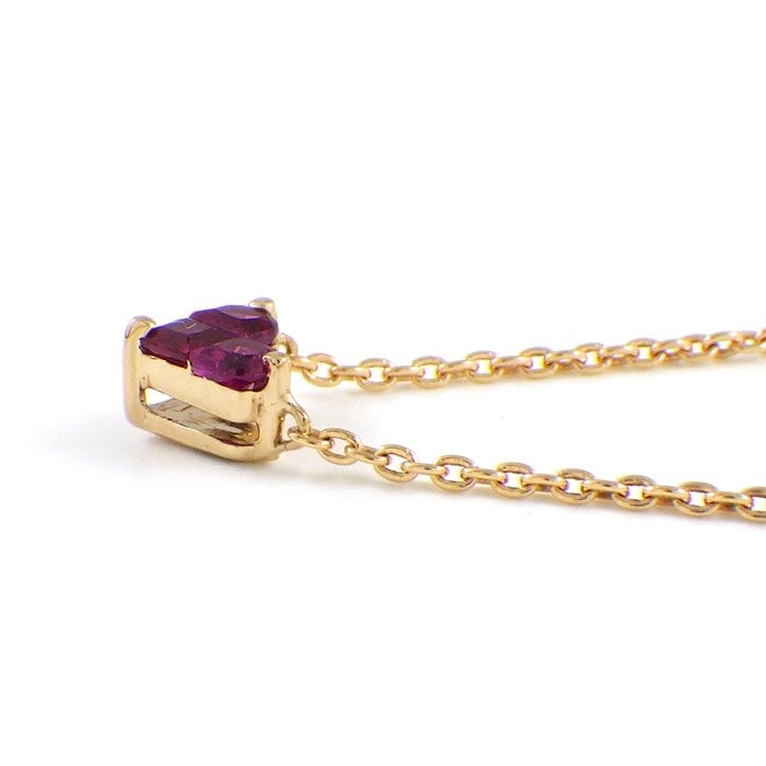 スタージュエリー STAR JEWELRY ネックレス ミステリアス ハート Sサイズ 2ZN2065 3ポイント スクエアカット ルビー 0.18ct K18PG 【中古】
