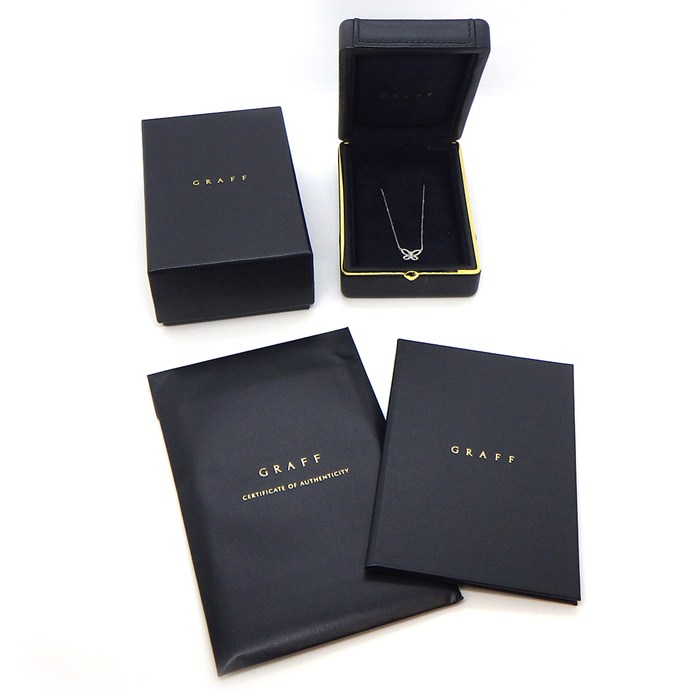 グラフ Graff GRAFF ネックレス ミニバタフライ シルエット RGP808 ダイヤモンド 計0.15ct K18WG 【箱・保付き】 【中古】