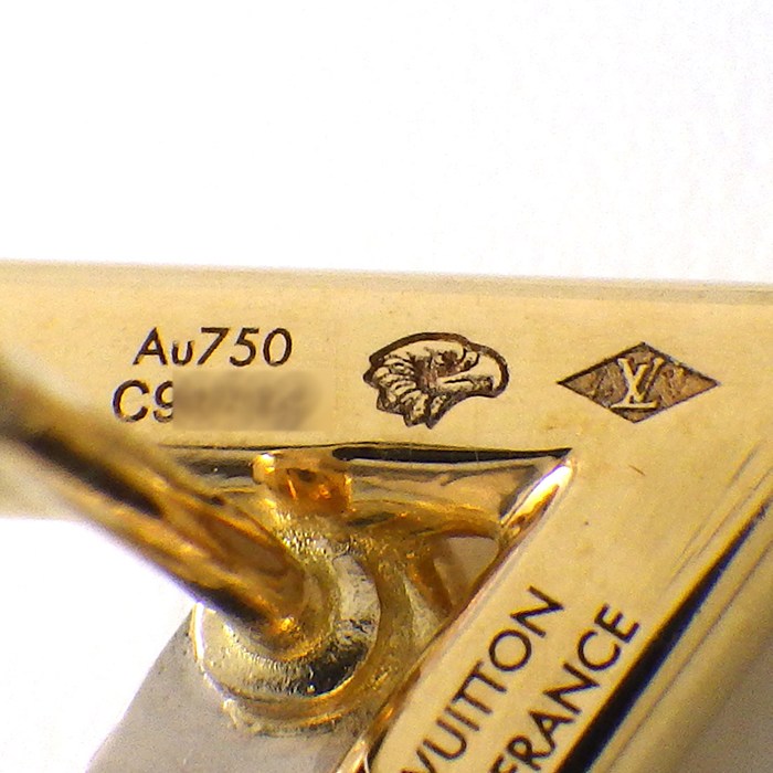 ルイ・ヴィトン LOUIS VUITTON ピアス LV ヴォルト ワン Q96969 2個セット ダイヤモンド 各0.02ct K18YG K18WG 【中古】