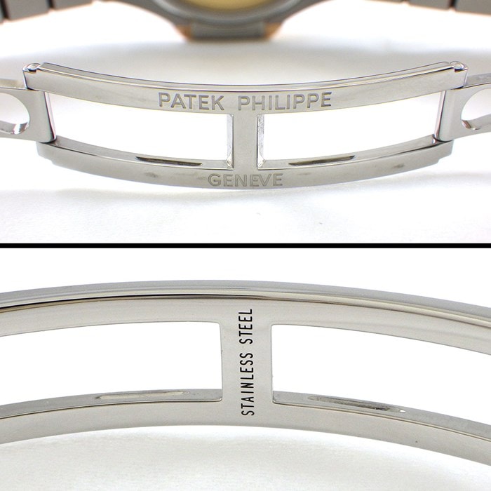 パテック・フィリップ Patek Philippe 腕時計 ノーチラス 5980/1AR-001 生産終了モデル デイト クロノグラフ 裏スケ ストライプ ブルー文字盤 K18PG SS 自動巻き 【箱・保付き】 【中古】