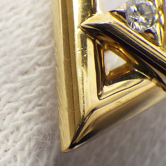 ルイ・ヴィトン LOUIS VUITTON ピアス LV ヴォルト ワン Q96969 2個セット ダイヤモンド 各0.02ct K18YG K18WG 【中古】