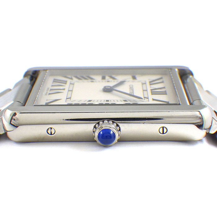カルティエ Cartier 腕時計 タンク ソロ LM W5200014 レクタンギュラー シルバー文字盤 SS クオーツアナログ 【中古】