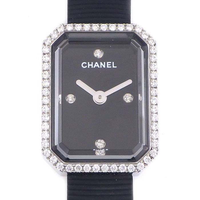 シャネル CHANEL プルミエール H2434 ダイヤベゼル レディース 腕時計 4Pダイヤ ブラック ラバー クォーツ Premiere 90318699 シャネル CHANEL プルミエール H2434 ダイヤベゼル レディース 腕時計