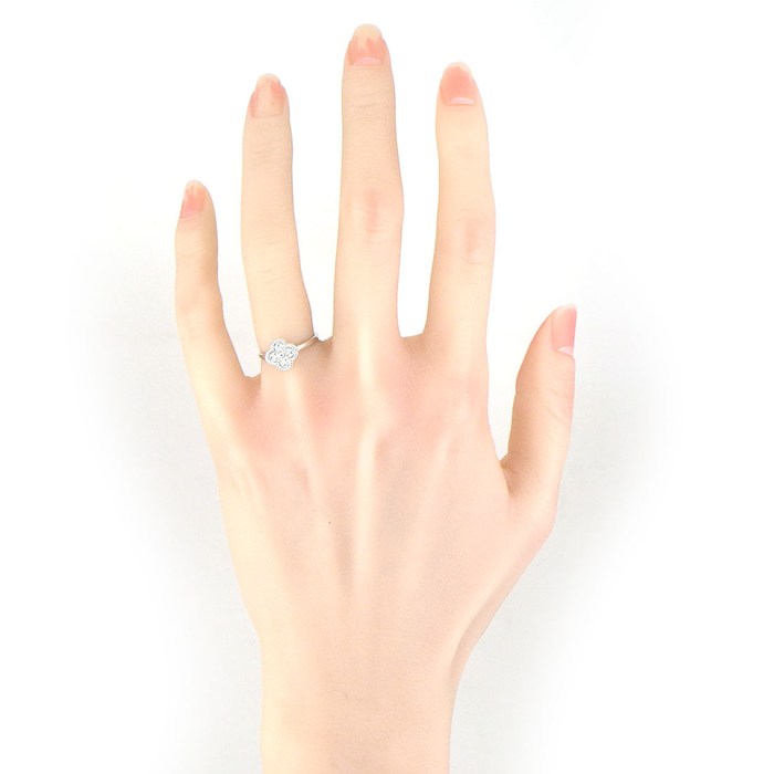ヴァンクリーフ＆アーペル Van Cleef & Arpels リング スウィートアルハンブラ VCARO85847 12ポイント ダイヤモンド 計0.08ct K18WG 7号 / #47 【中古】