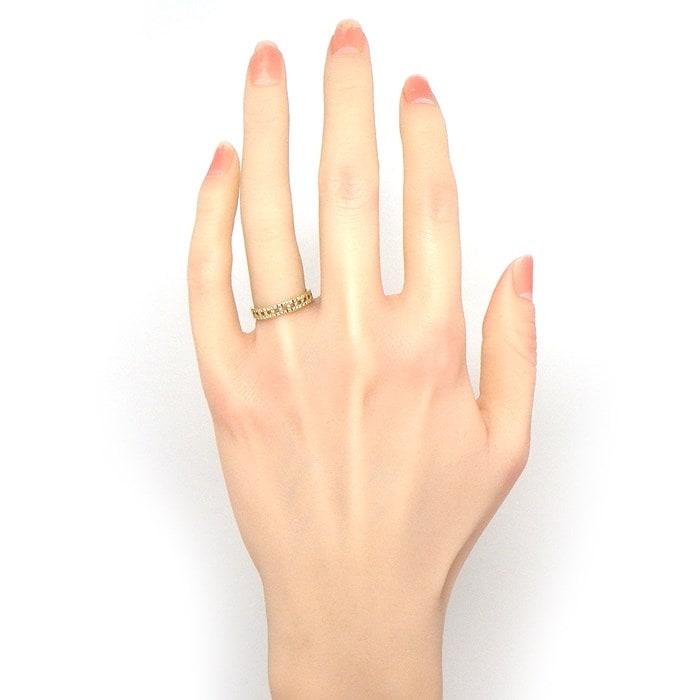 ティファニー Tiffany & Co. リング T トゥルーナロー 幅3.5ｍｍ 67455975 フルサークル パヴェ ダイヤモンド 計0.23ct K18YG 10号 【中古】
