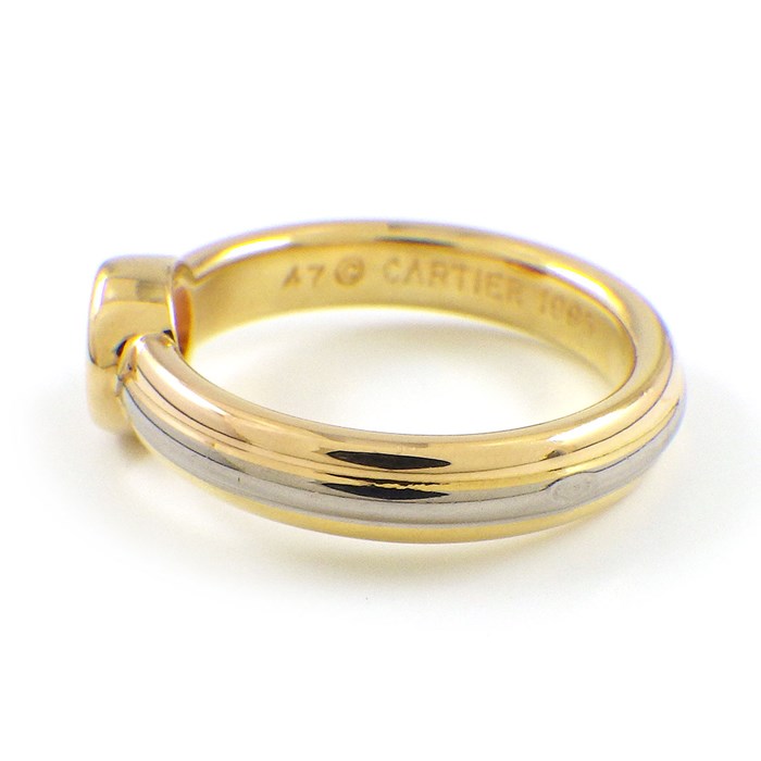 カルティエ Cartier リング モノストーン スリーカラー 1ポイント ルビー K18PG K18WG K18YG 7号 / #47 【中古】