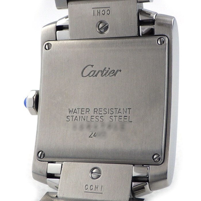 カルティエ Cartier 腕時計 タンク フランセーズ MM W51011Q3 スクエア アイボリー文字盤 ローマンインデックス デイト SS クオーツアナログ 【中古】