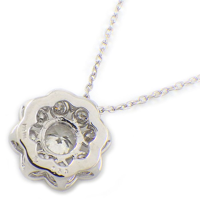 ポンテヴェキオ Ponte Vecchio ネックレス フラワー モチーフ パヴェ ダイヤモンド 計0.50ct K18WG 【中古】