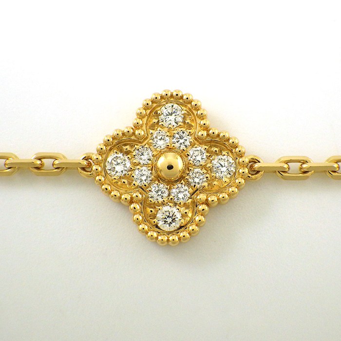 ヴァンクリーフ&アーペル Van Cleef & Arpels ブレスレット ヴィンテージ アルハンブラ 5モチーフ VCARA41400 フル パヴェ ダイヤモンド K18YG 【箱・保付き】 【中古】