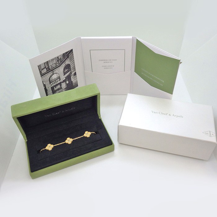 ヴァンクリーフ&アーペル Van Cleef & Arpels ブレスレット ヴィンテージ アルハンブラ 5モチーフ VCARA41400 フル パヴェ ダイヤモンド K18YG 【箱・保付き】 【中古】