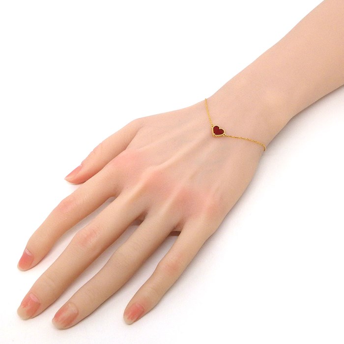 ヴァンクリーフ&アーペル Van Cleef & Arpels ブレスレット スウィート アルハンブラ ハート VCARN59L00 カーネリアン K18YG 【中古】