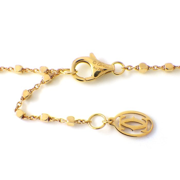 カルティエ Cartier ネックレス パンテール ドゥ B7224737 パンサー モチーフ 19ポイント ダイヤモンド 計0.07ct 1ポイント ツァボライトガーネット K18YG ブラック ラッカー 黒 【中古】