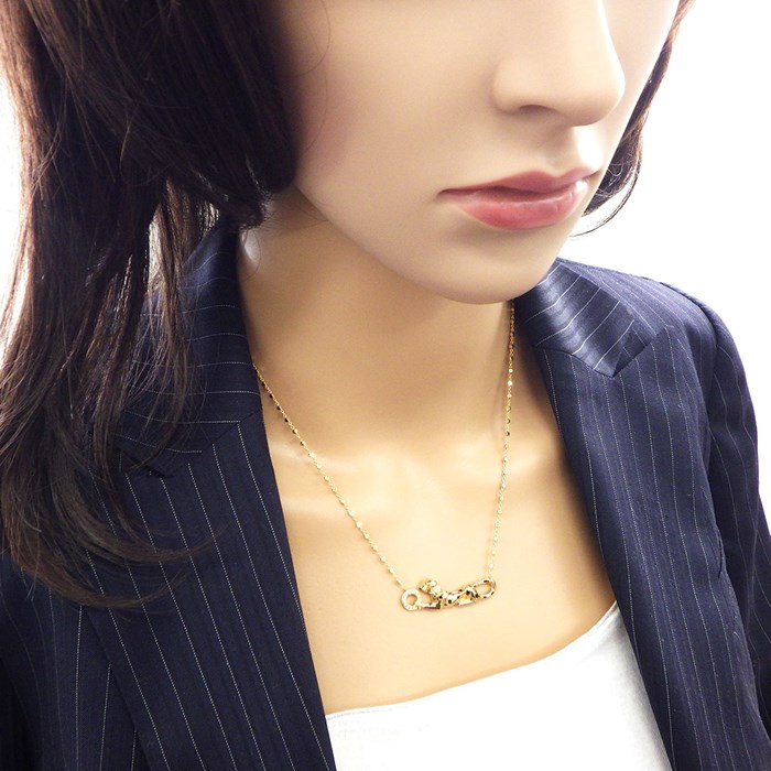 カルティエ Cartier ネックレス パンテール ドゥ B7224737 パンサー モチーフ 19ポイント ダイヤモンド 計0.07ct 1ポイント ツァボライトガーネット K18YG ブラック ラッカー 黒 【中古】