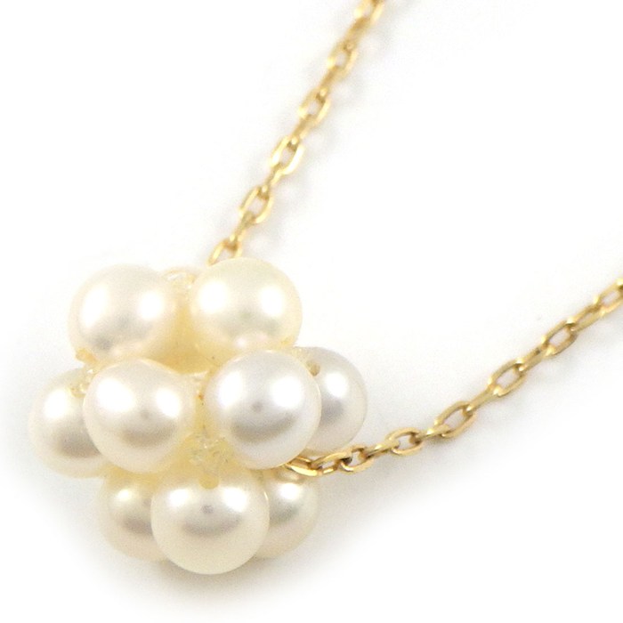 タサキ 田崎真珠 TASAKI ネックレス クラスター 12ポイント パール 3.5mm珠 K18YG 【中古】