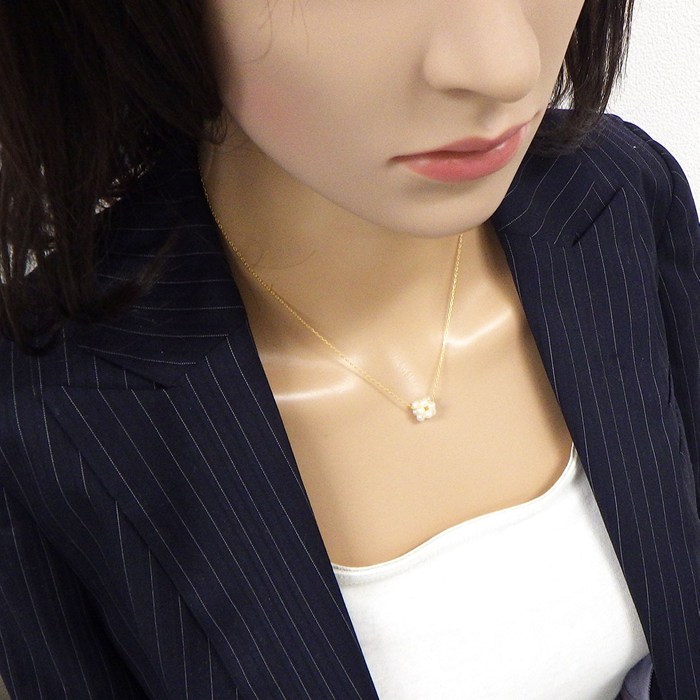 タサキ 田崎真珠 TASAKI ネックレス クラスター 12ポイント パール 3.5mm珠 K18YG 【中古】