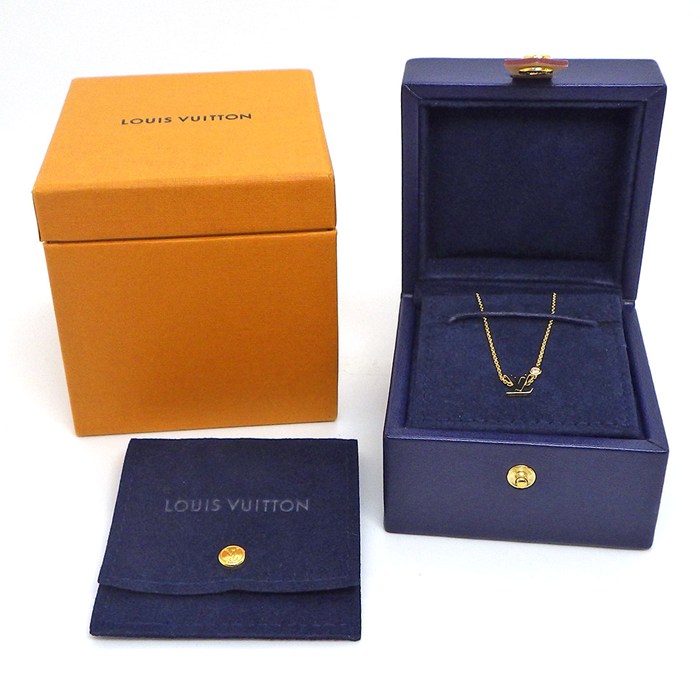 ルイ・ヴィトン LOUIS VUITTON ネックレス イディール ブロッサム LV Q93626 モノグラム ダイヤモンド 0.03ct K18YG 【中古】