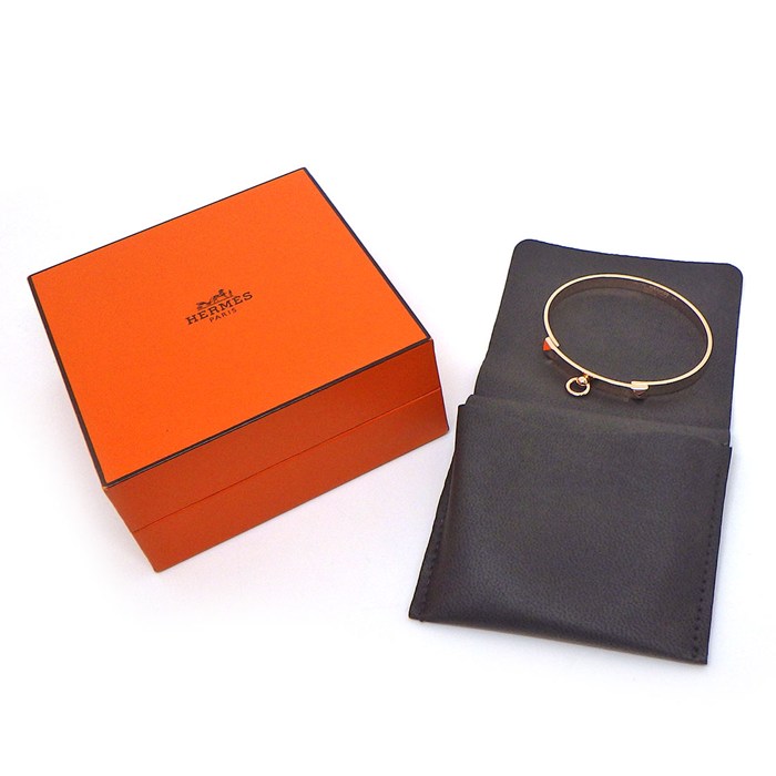 エルメス HERMES バングル コリエドシアン PM H214435B ピラミッド メドール K18PG / #LG 【中古】