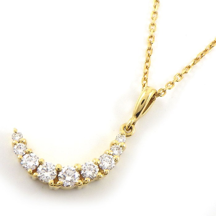 ミキモト MIKIMOTO ネックレス ムーン 三日月 モチーフ ダイヤモンド 