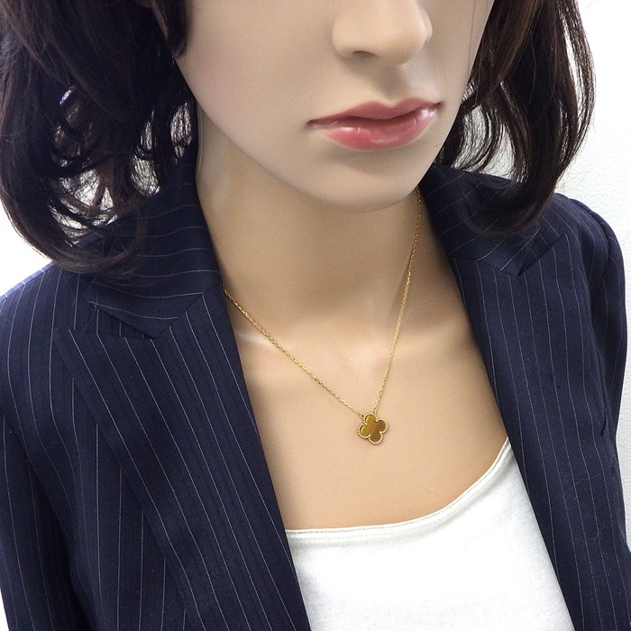 ヴァンクリーフ＆アーペル Van Cleef & Arpels ネックレス ヴィンテージアルハンブラ VCARD38600 タイガーアイ K18YG 【箱・保付き】 【中古】