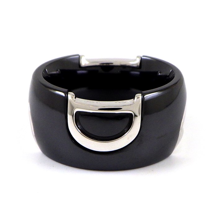 ダミアーニ DAMIANI リング Dアイコン ディーアイコン 20082194_c 1ポイント ダイヤモンド K18WG ブラック セラミック 黒 9号 【中古】