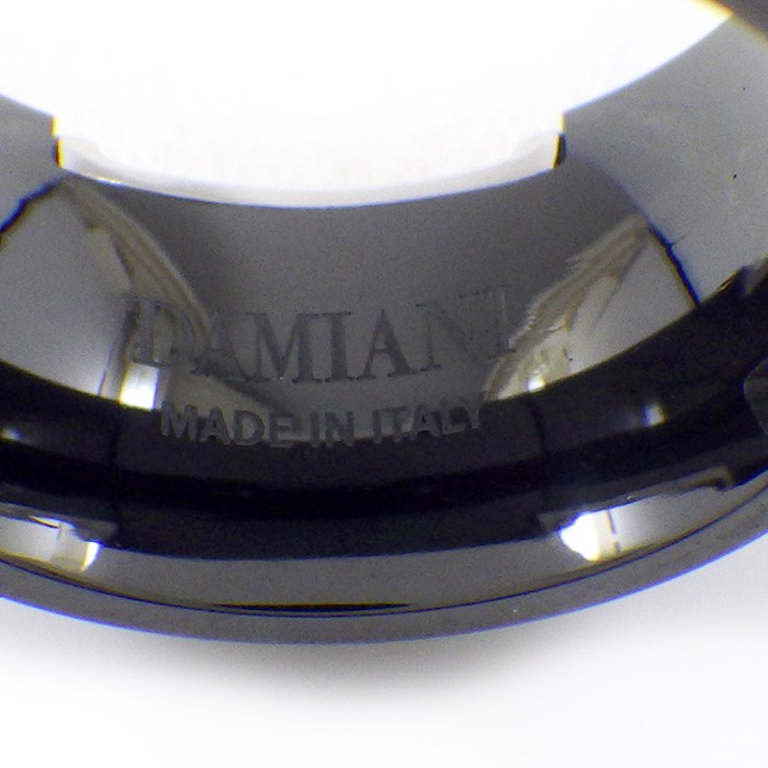 ダミアーニ DAMIANI リング Dアイコン ディーアイコン 20082194_c 1ポイント ダイヤモンド K18WG ブラック セラミック 黒 9号 【中古】