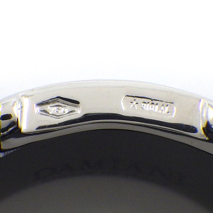 ダミアーニ DAMIANI リング Dアイコン ディーアイコン 20082194_c 1ポイント ダイヤモンド K18WG ブラック セラミック 黒 9号 【中古】