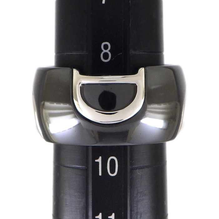 ダミアーニ DAMIANI リング Dアイコン ディーアイコン 20082194_c 1ポイント ダイヤモンド K18WG ブラック セラミック 黒 9号 【中古】