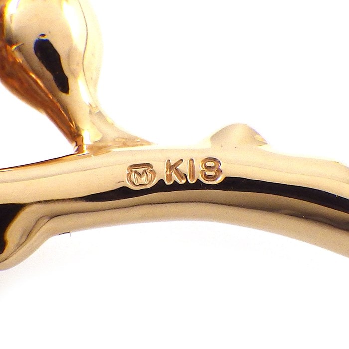 ミキモト MIKIMOTO ピンブローチ 薔薇 ローズ モチーフ パール 3.5-4.5mm珠 K18PG 【中古】