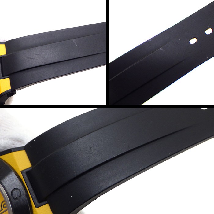 ブルガリ BVLGARI 腕時計 ディアゴノ DG41SMCVD イエロー文字盤 カレンダー 夜光針 マグネシウム セラミック ラバーベルト 自動巻き 【箱・保付き】 【中古】