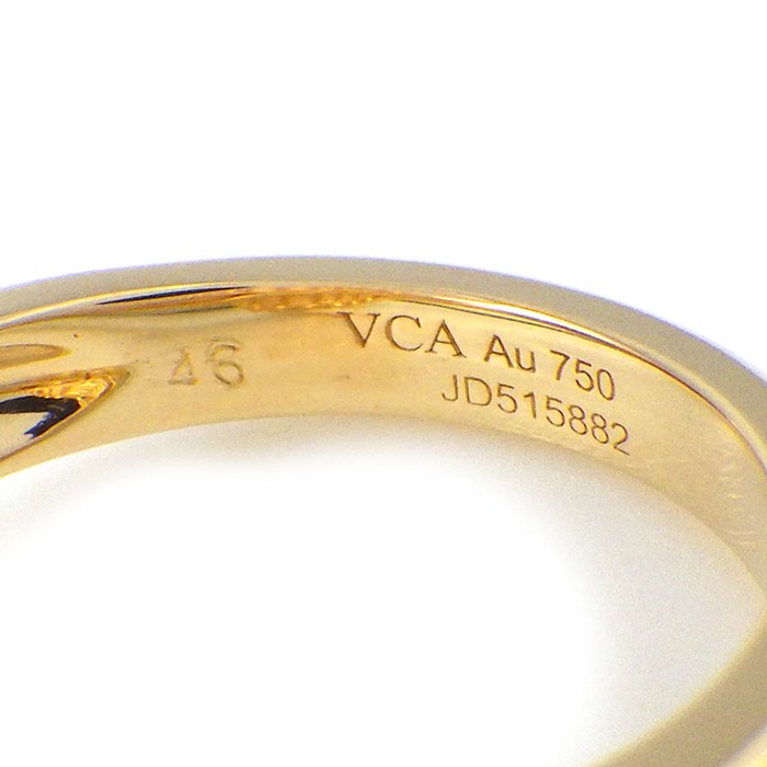 ヴァンクリーフ＆アーペル Van Cleef & Arpels ピンキーリング ヴィンテージ アルハンブラ ギョーシェ VCARP6I300 K18YG 6号 / #46 【箱・保付き】 【中古】