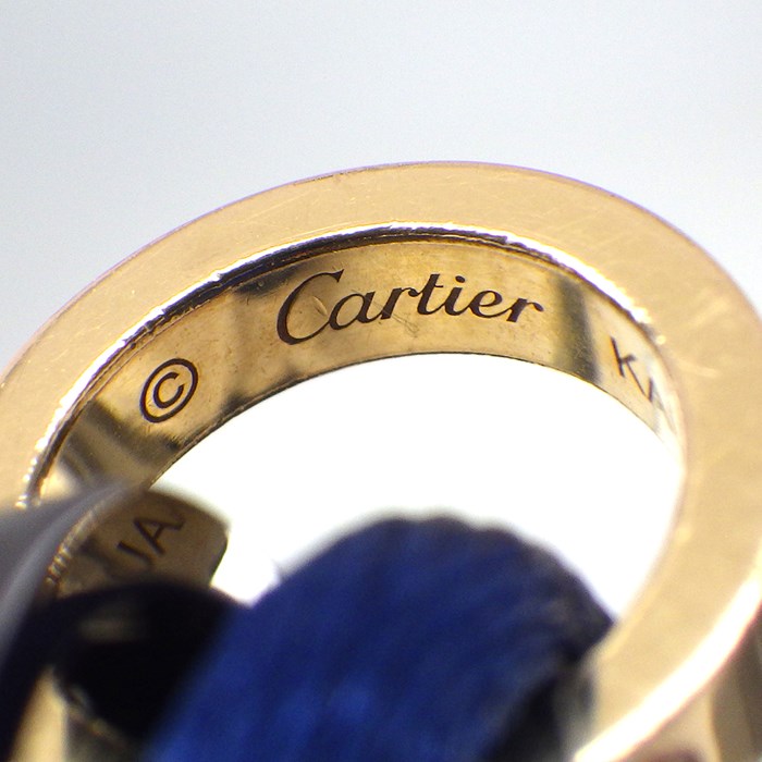 カルティエ Cartier ブレスレット ベビーラブ ダブルサークル 4ポイント ダイヤモンド K18PG ダークブラウン セラミック ブルーコード 【中古】