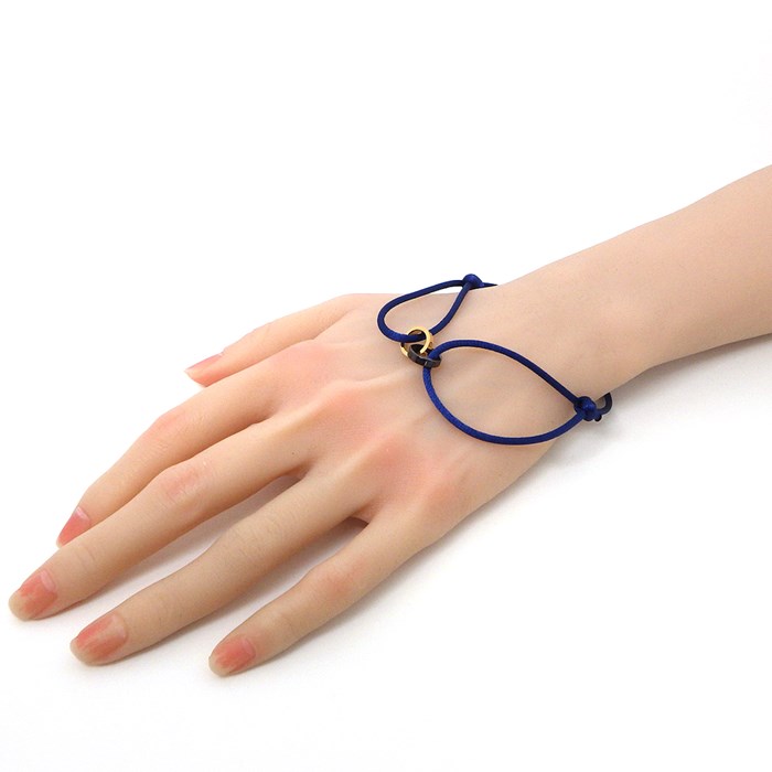 カルティエ Cartier ブレスレット ベビーラブ ダブルサークル 4ポイント ダイヤモンド K18PG ダークブラウン セラミック ブルーコード 【中古】