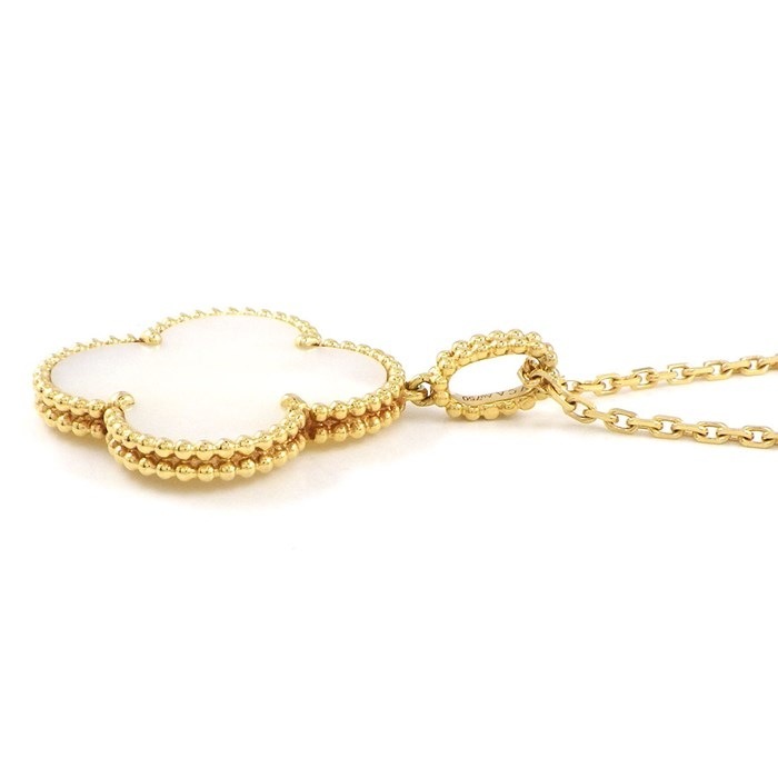 ヴァンクリーフ＆アーペル Van Cleef & Arpels ロングネックレス マジック アルハンブラ VCARO49L00 ホワイト シェル K18YG 【中古】