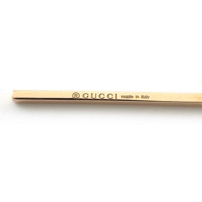 グッチ GUCCI ピアス バー ロゴ スウィング ドロップ チェーン K18PG ※片方のみ 【中古】