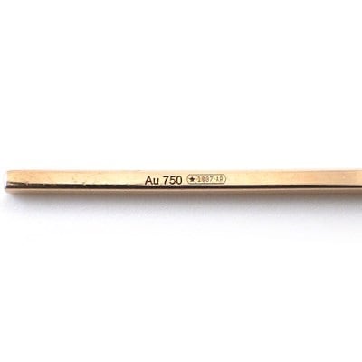 グッチ GUCCI ピアス バー ロゴ スウィング ドロップ チェーン K18PG ※片方のみ 【中古】