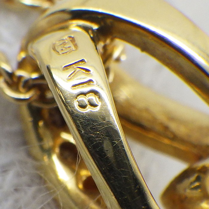 ミキモト MIKIMOTO ネックレス フラワーモチーフ パール 5.5mm珠 ダイヤモンド K18YG 【中古】
