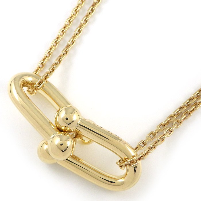 ティファニー Tiffany & Co. ネックレス ハードウェア ダブルリンク ラージ 63364223 K18YG 【中古】