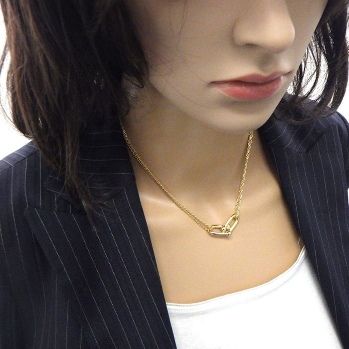 ティファニー Tiffany & Co. ネックレス ハードウェア ダブルリンク ラージ 63364223 K18YG 【中古】