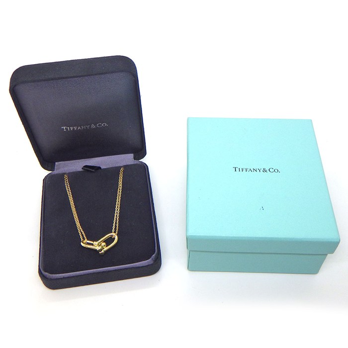 ティファニー Tiffany & Co. ネックレス ハードウェア ダブルリンク ラージ 63364223 K18YG 【中古】