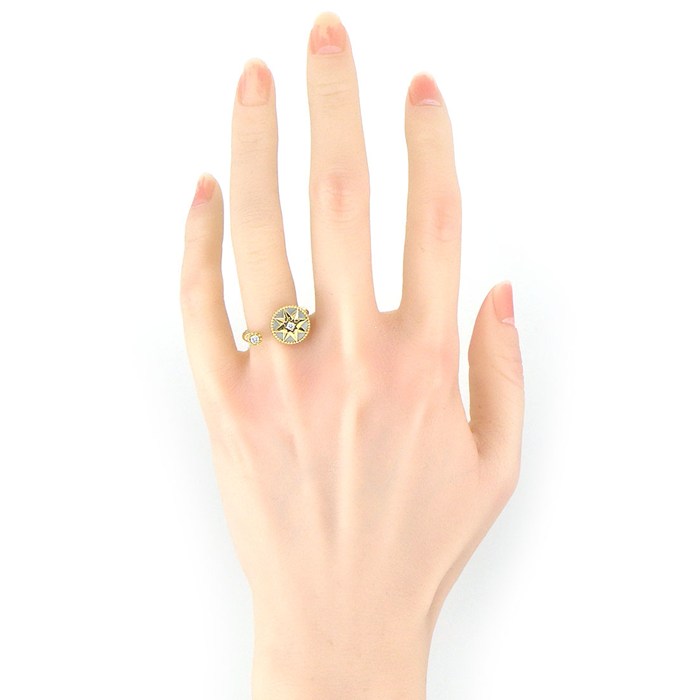 クリスチャンディオール Christian Dior リング ローズデヴァン JRDV95150_0000 2ポイント ダイヤモンド 計0.10ct ホワイト シェル K18YG 12号 / #53 【中古】