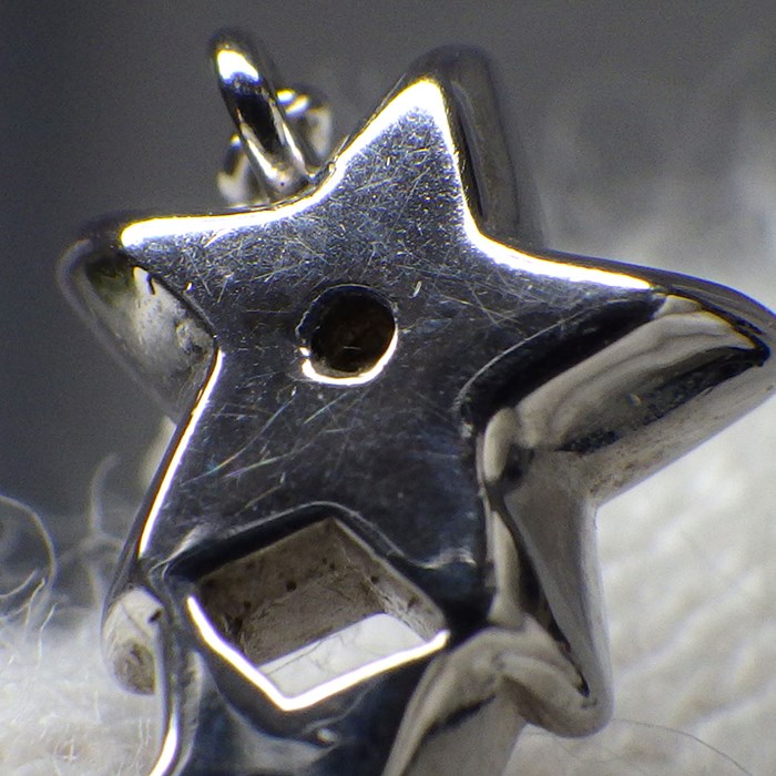 スタージュエリー STAR JEWELRY ネックレス スターモチーフ 6ポイント パヴェ ダイヤモンド 計0.14ct K18WG 【中古】