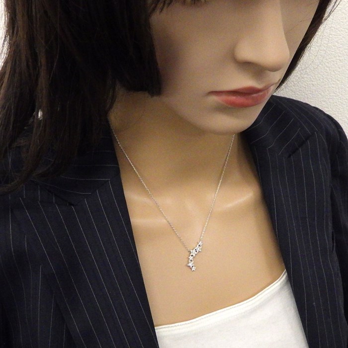スタージュエリー STAR JEWELRY ネックレス スターモチーフ 6ポイント パヴェ ダイヤモンド 計0.14ct K18WG 【中古】