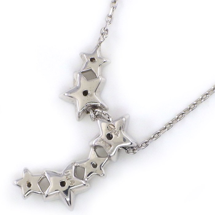 スタージュエリー STAR JEWELRY ネックレス スターモチーフ 6ポイント パヴェ ダイヤモンド 計0.14ct K18WG 【中古】