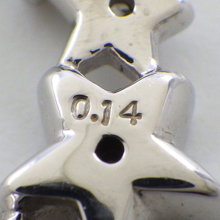 スタージュエリー STAR JEWELRY ネックレス スターモチーフ 6ポイント パヴェ ダイヤモンド 計0.14ct K18WG 【中古】