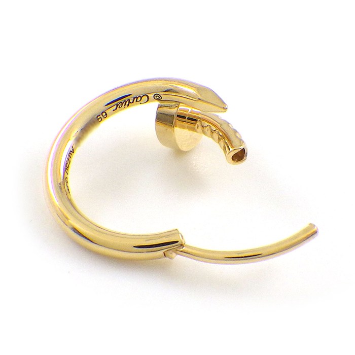 カルティエ Cartier シングルピアス ジュストアンクル ミニモデル B8301446 フープ 釘モチーフ K18YG ※片方のみ 【箱・保付き】 【中古】