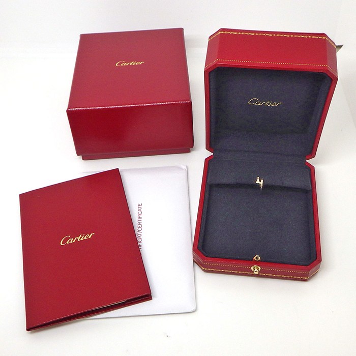カルティエ Cartier シングルピアス ジュストアンクル ミニモデル B8301446 フープ 釘モチーフ K18YG ※片方のみ 【箱・保付き】 【中古】
