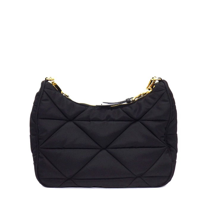 プラダ PRADA ショルダーバッグ パテッド キルテッド Re-Nylon 1BC151 ブラック リサイクルポリアミド ゴールド金具 【中古】