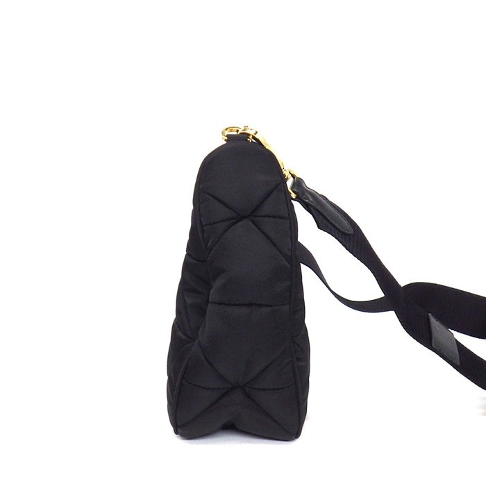 プラダ PRADA ショルダーバッグ パテッド キルテッド Re-Nylon 1BC151 ブラック リサイクルポリアミド ゴールド金具 【中古】