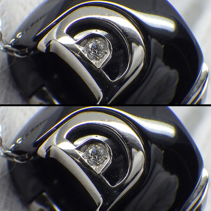 ダミアーニ DAMIANI ネックレス D.ICON ディーアイコン 1ポイント ダイヤモンド ブラック セラミック K18WG 【中古】