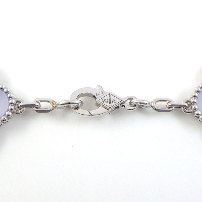 ヴァンクリーフ＆アーペル Van Cleef & Arpels ブレスレット ヴィンテージ アルハンブラ 5モチーフ VCARD34700 カルセドニー K18WG 【箱・保付き】 【中古】
